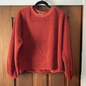 Dylan cozy cranberry Sherpa fleece pullover medium